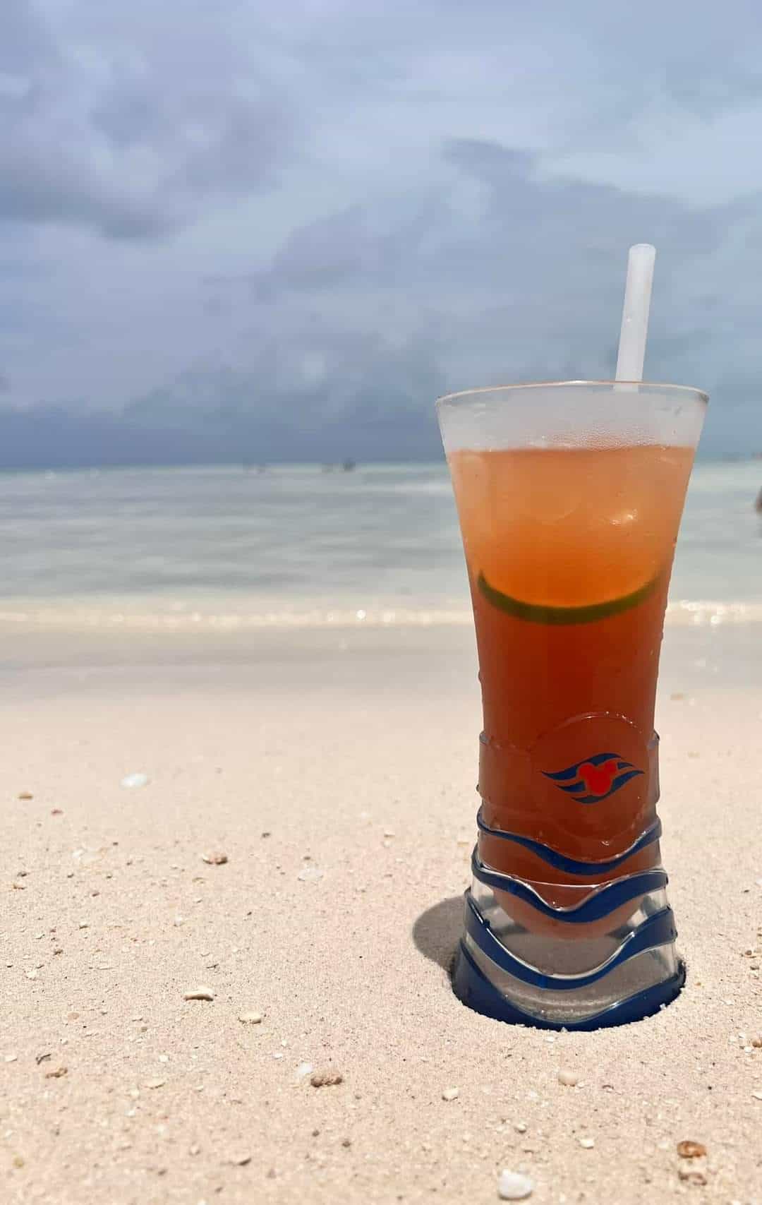 Relax at the beach with a refreshing beverage