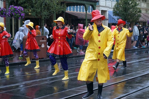 Disneyland on a rainy day.