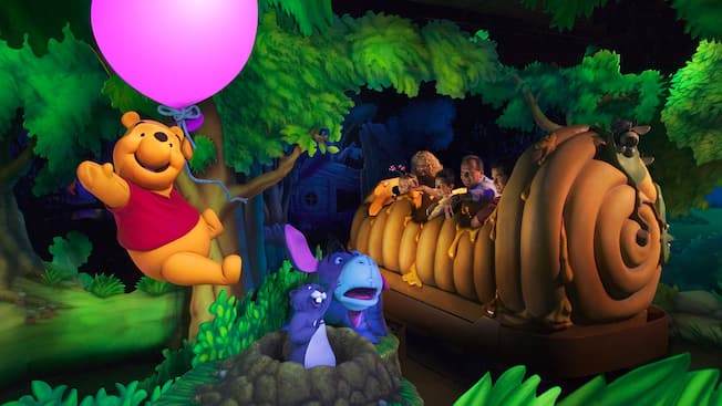 The Adventures of Winnie the Pooh is a fun Disneyland ride for babies. 