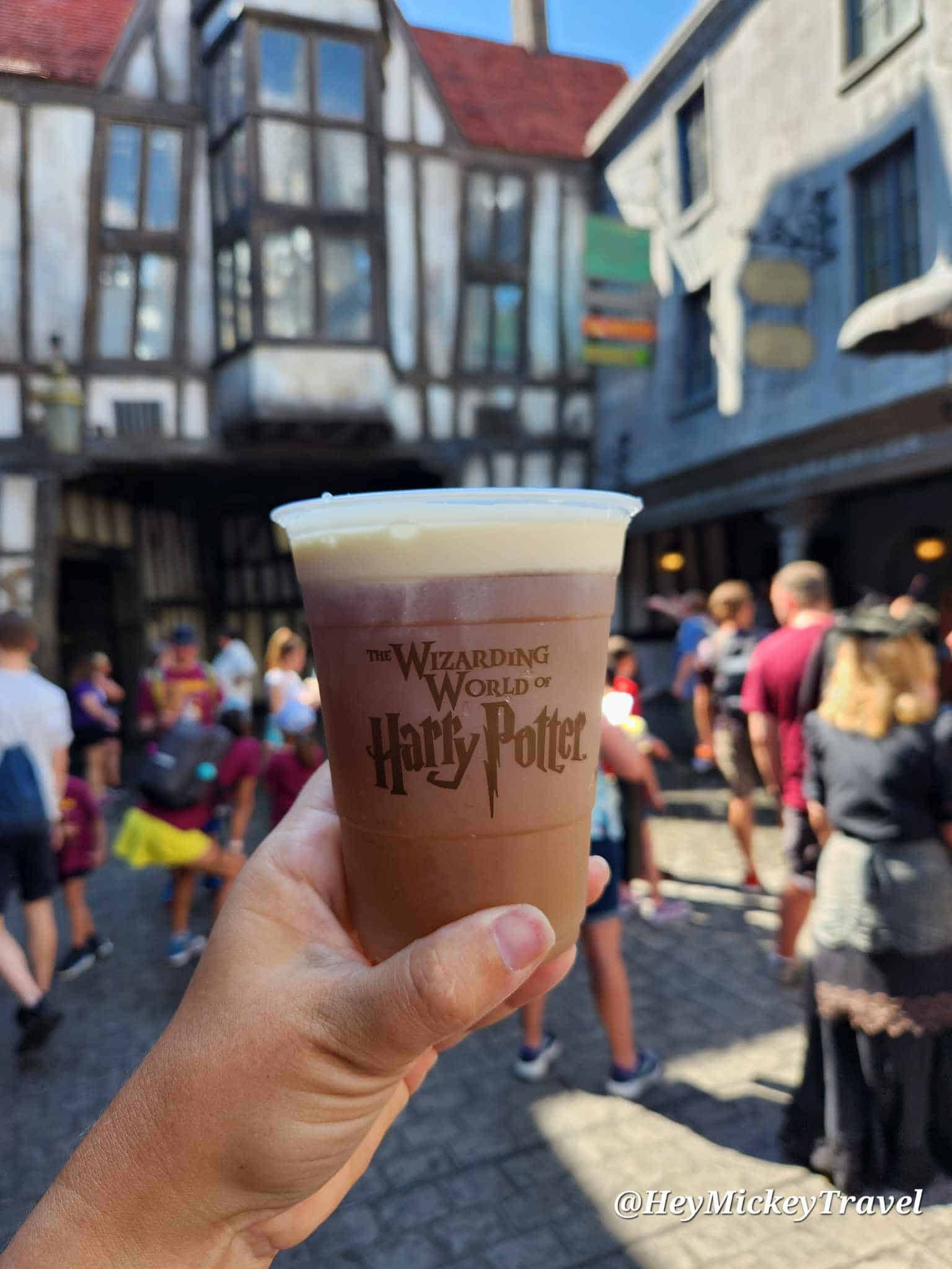 Create a Universal Studios caption for Instagram when you enjoy a Butterbeer.